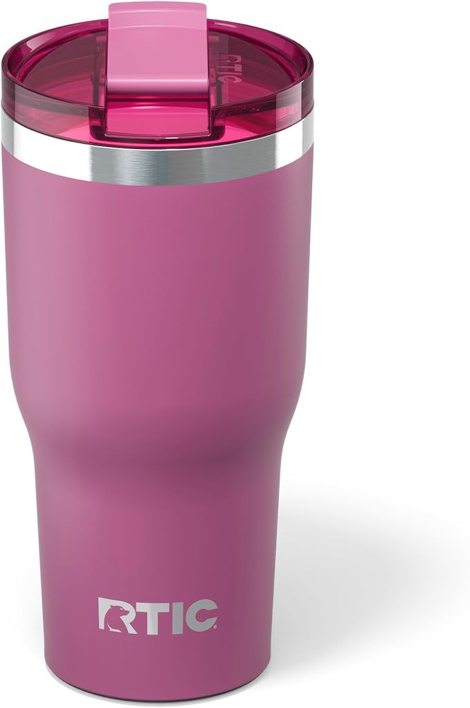RTIC 30oz Essential Tumbler with Lid, Ceramic Lined, Insulated, Stainless Steel, Metal, Double Wall Vacuum-Insulation, Travel Cup for Iced Coffee, Tea, Hot and Cold Drink, Orchid by RTIC
