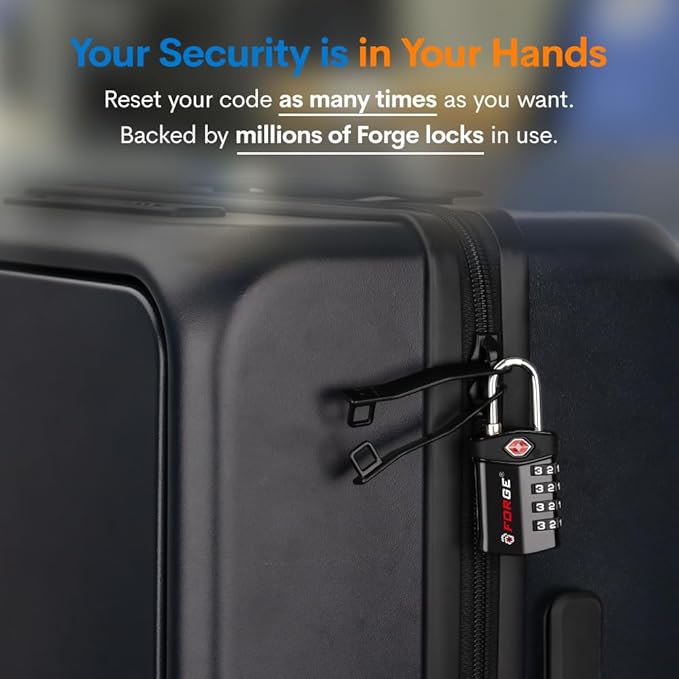 Forge 4-Digit Combination Lock, TSA Approved Locks - Image 6