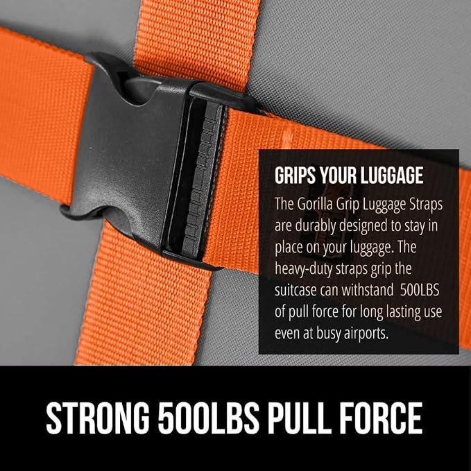 GORILLA GRIP Heavy Duty Adjustable Luggage Straps - Image 3