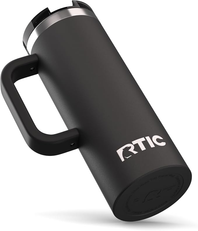 RTIC 20oz Road Trip Travel Mug with Lid and Handle, Ceramic Lined, Insulated, Stainless Steel, Metal, Double Wall Vacuum-Insulation, Portable Coffee, Tea Cup for Hot and Cold Drink, Midnight - Image 7