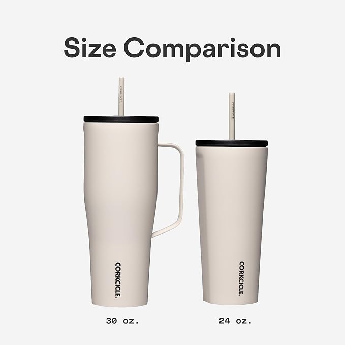 Corkcicle Cold Cup Insulated Tumbler with Straw - Keeps Drinks Cold for 12 Hours - Triple-Insulated Stainless Steel - Leak-Resistant Lid - Summer Drinkware Gift - 24 oz - Champagne Dreams - Image 7