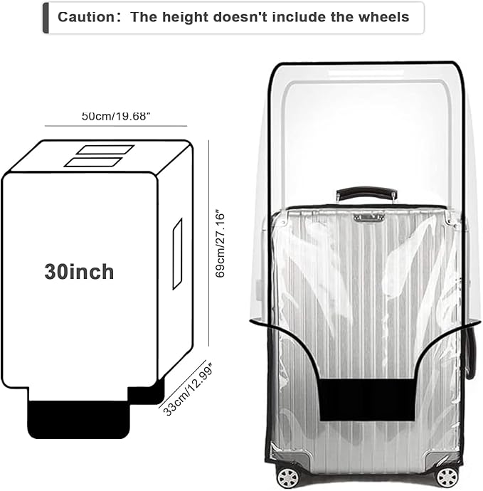 Suitcase Cover for 30" Luggage TSA Approved Clear PVC Thickened Protective - Image 7