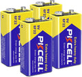 PKCELL 9V Battery Carbon Zinc for Smoke Detectors 6F22 Battery, 10-Year Shelf by Pkcell