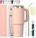 20 oz Tumbler with Handle,Tumbler with Lid and Straw,Double Wall Insulated Cup Stainless Steel Travel Mug(Cold for 34 Hours),Water Bottle for Iced Tea,Coffee,Cold Beverages(Pink) by Watersy