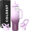 Coldest Tumbler with Handle and Straw - 100% Leak Proof Insulated Tumbler with Lid and Straw (3 Lids) - Stainless Steel Tumblers for Women & Men - Cup Holder Friendly Base, 46 oz (Tasty Lolipop) by Coldest