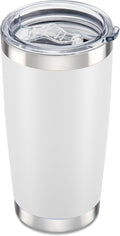 20 oz Tumbler with Lid Stainless Steel Double Wall Vacuum Insulated Tumblers Powder Coated Cups Travel Mug Keep Drinks Cold and Hot, White by Orebigo