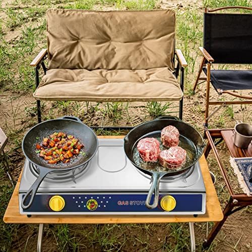 Vivicreate 2 Burner Propane Stove, [20000 BTU] Portable Camping Gas Cooktop with Auto Ignition, Stainless Steel Outdoor Cooker with Regulator & Hose for RV, Backyard, Camping and Emergency Use - Image 2