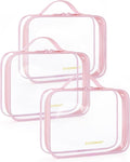 BAGSMART TSA Approved Clear Toiletry Bag, 3 Packs Quart Size Water Resistant by BAGSMART