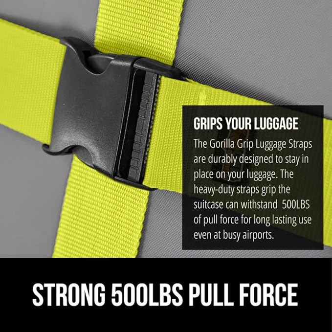 GORILLA GRIP Heavy Duty Adjustable Luggage Straps - Image 3