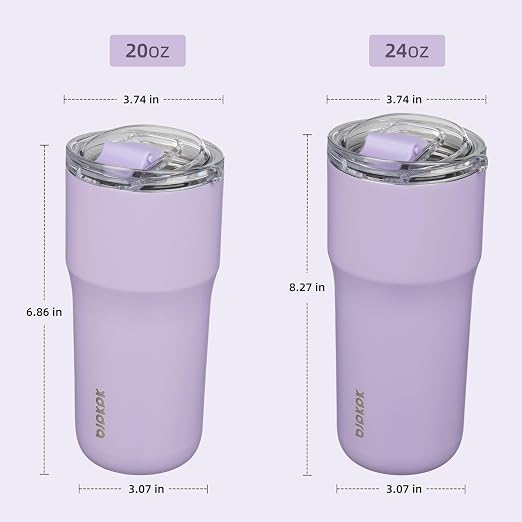 BJPKPK Insulated Tumbler,20oz Stainless Steel Tumbler with lid,Double Wall Travel Coffee Mug Thermal Cup,Keep Drinks Cold and Hot,Lavender - Image 5