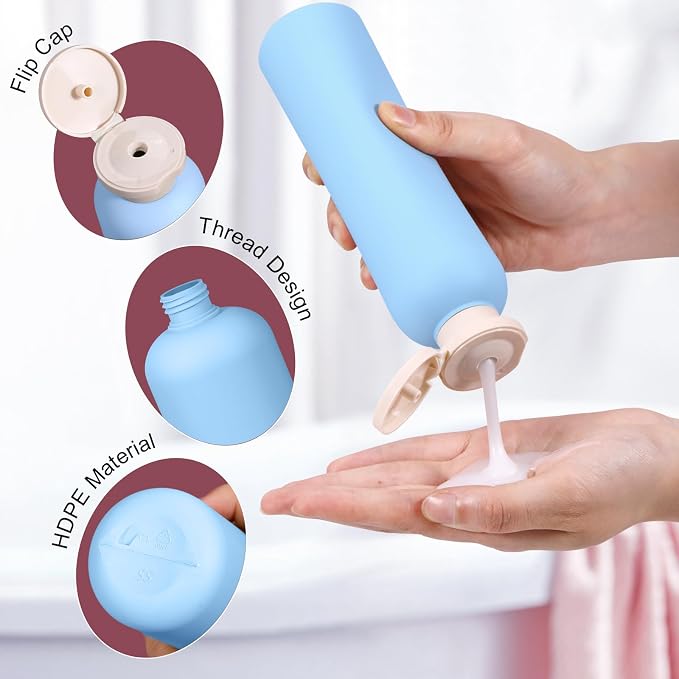 Travel Shampoo Bottle, Empty Plastic Squeeze Bottles 8.8oz - Image 7