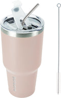 BJPKPK 30 oz Tumbler Cups With Lid And Straw Stainless Steel Double Wall Vacuum Insulated Tumblers For Women and Men Apricot by BJPKPK