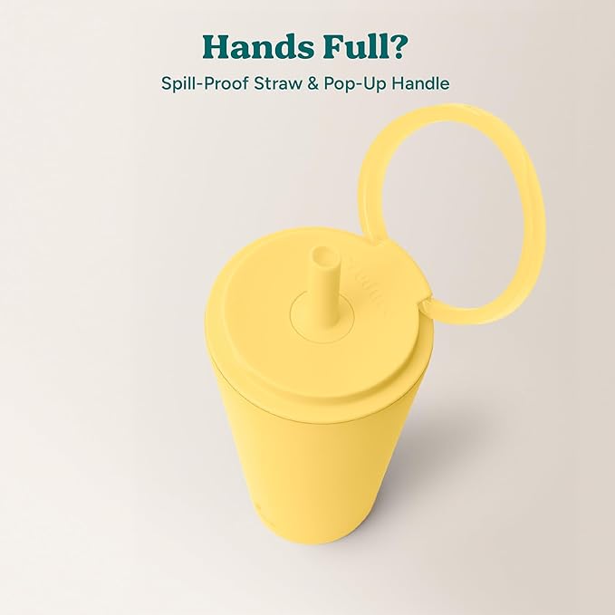REDUCE Halo 32 oz Stainless Steel Vacuum Insulated Tumbler - Spill Proof Travel Mug with Flip Handle Lid - Keeps Drinks Cold for 32 Hrs - Dishwasher Safe - Cupholder Friendly - Pineapple - Image 5