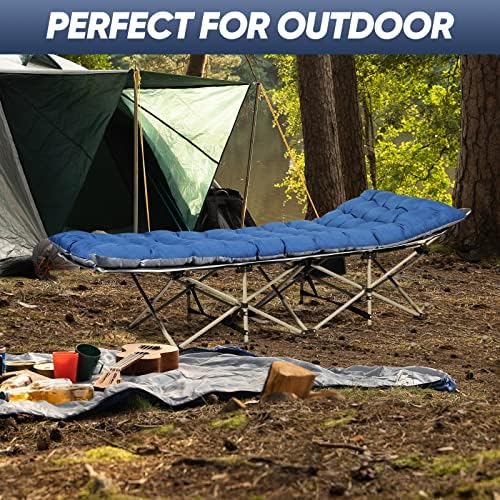Portable Camping Cot with Mattress, Sleeping Bed,Single Lounge Chaise - Image 6