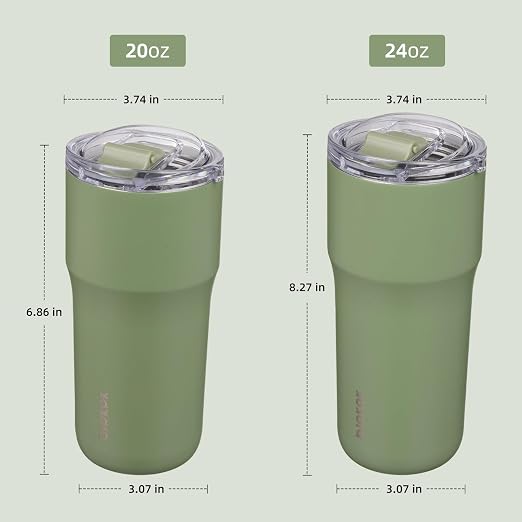 BJPKPK Insulated Tumbler with Lid,24oz Stainless Steel Tumbler,Double Wall Travel Coffee Mug Thermal cup,Keep Drinks Cold and Hot,Forest Green - Image 5