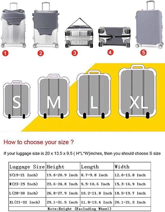 7-Mi Travel Luggage Cover Protector, Washable Suitcase Protector Anti-scratch - Image 8