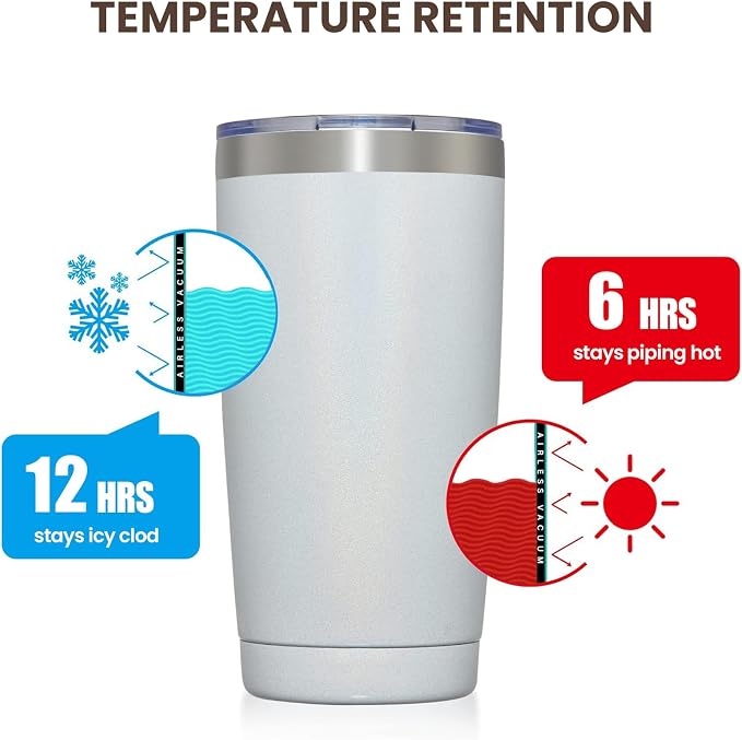 MEWAY 20oz Tumbler 12 Pack Double Wall Vacuum Insulated Travel Glitter Mug Bulk - Image 6