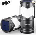 Lichamp 2-Pack Solar Camping Lantern, USB Rechargeable LED Lanterns Battery by Lichamp
