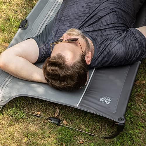 TIMBER RIDGE 20-Second Quick Set-Up Camping Cot, Lightweight Aluminum Folding Cot with Zipper Closure, Portable Carry Bag Included for Camping, Travel and Outdoors, Support up to 225lbs, Grey 2pcs - Image 6