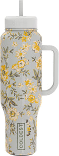 Coldest Tumbler with Handle and Straw - 100% Leak Proof Insulated Tumbler with Lid and Straw (3 Lids) - Stainless Steel Tumblers for Women & Men - Cup Holder Friendly Base, 46 oz (Summer Dress) by Coldest
