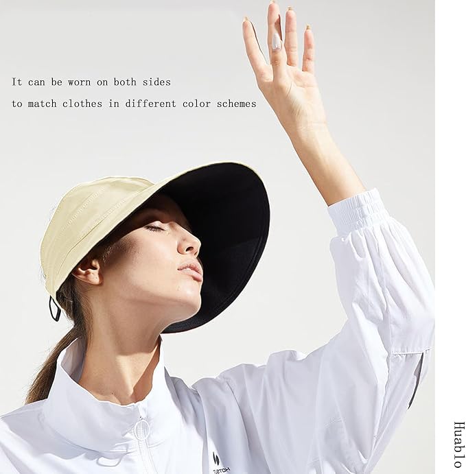 Sun Hats for Womens Wide Brim UV Protection Fishing Hats Packable Reversible - Image 4