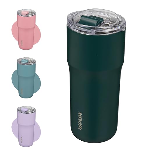 BJPKPK Insulated Tumbler with Lid,24oz Stainless Steel Tumbler,Double Wall Travel Coffee Mug Thermal cup,Keep Drinks Cold and Hot,Dark Green by BJPKPK