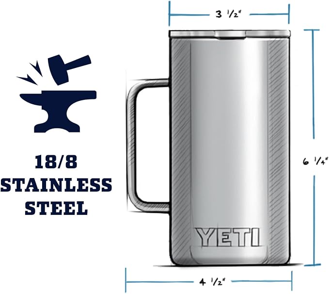 YETI Rambler 24 oz Mug, Vacuum Insulated, Stainless Steel with MagSlider Lid - Image 4
