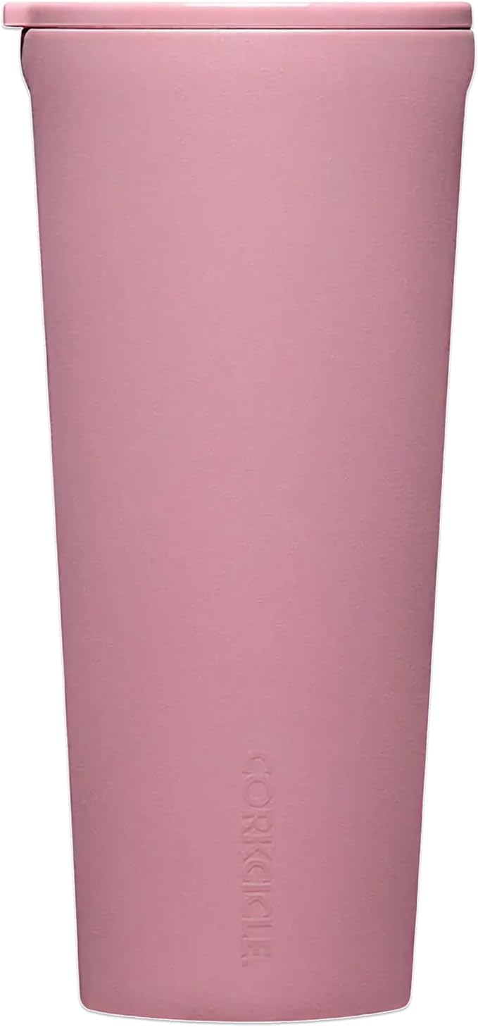 Corkcicle Classic Tumbler - Keeps Drinks Cold for 9 Hours & Hot for 3 - Triple-Insulated Stainless Steel - Holiday Tumbler Gift - 24 oz - Desert Rose by Corkcicle
