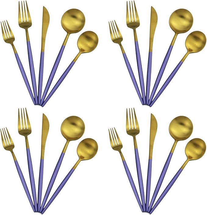 Gugrida 20-Piece 18/10 Stainless Steel Flatware Silverware, Luxury Dinnerware by Gugrida