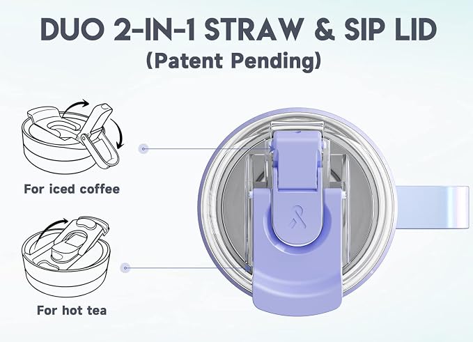 Meoky 40oz Tumbler with Handle, Stainless Steel Travel Mug with 2-in-1 Straw and Sip Lid, Vacuum Insulated Coffee Mug, 100% Leak Proof, Keeps Cold for 34 Hours or Hot for 10 Hours (Fairyland) - Image 3