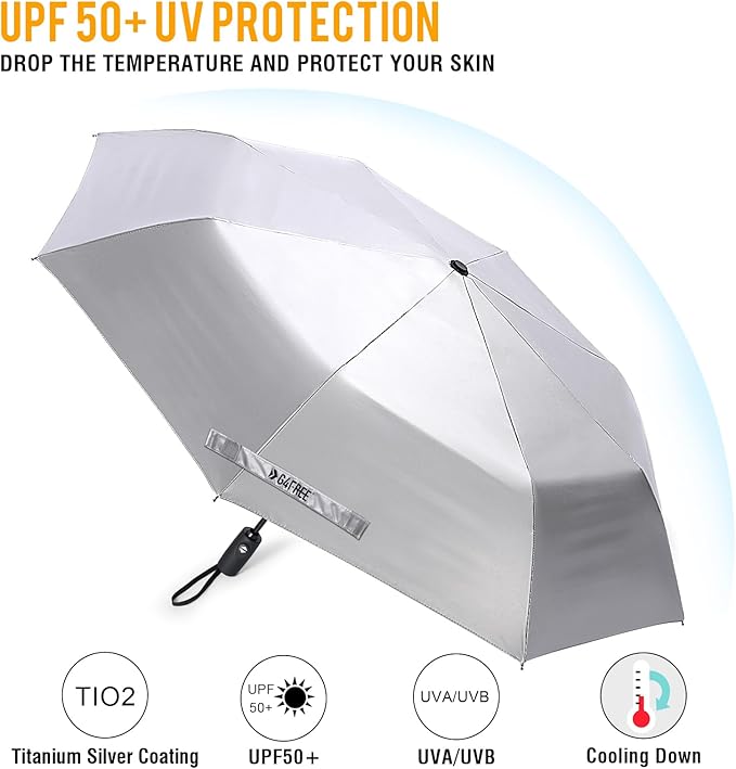 G4Free UPF 50+ UV Protection Large Travel Umbrella 42/46 Inch Auto Open Close - Image 3