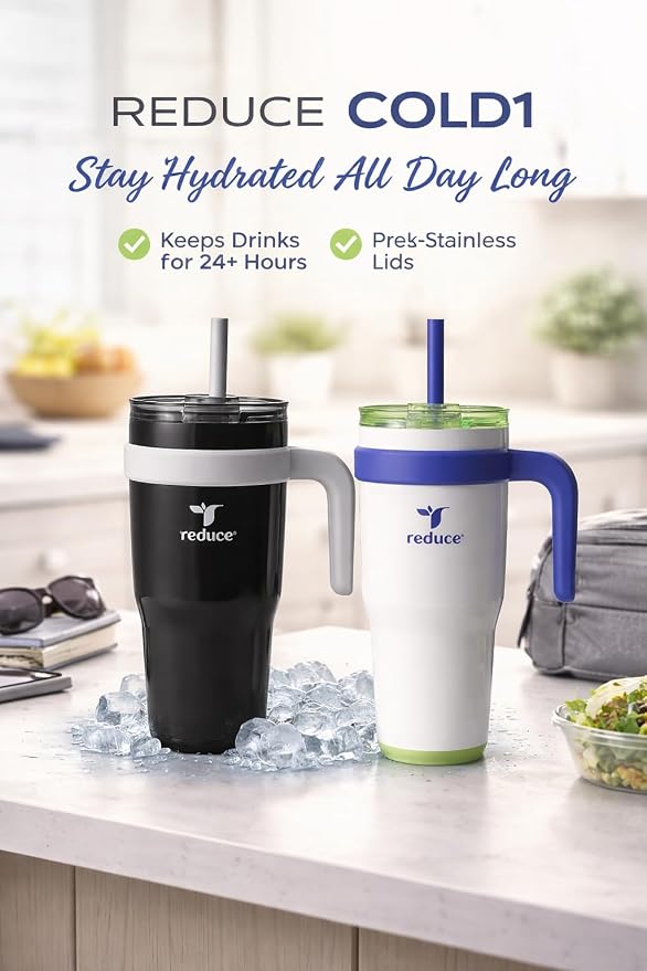 REDUCE 24 oz. Cold1 Tumbler, 2-Pack (Black & whitish) - Image 8