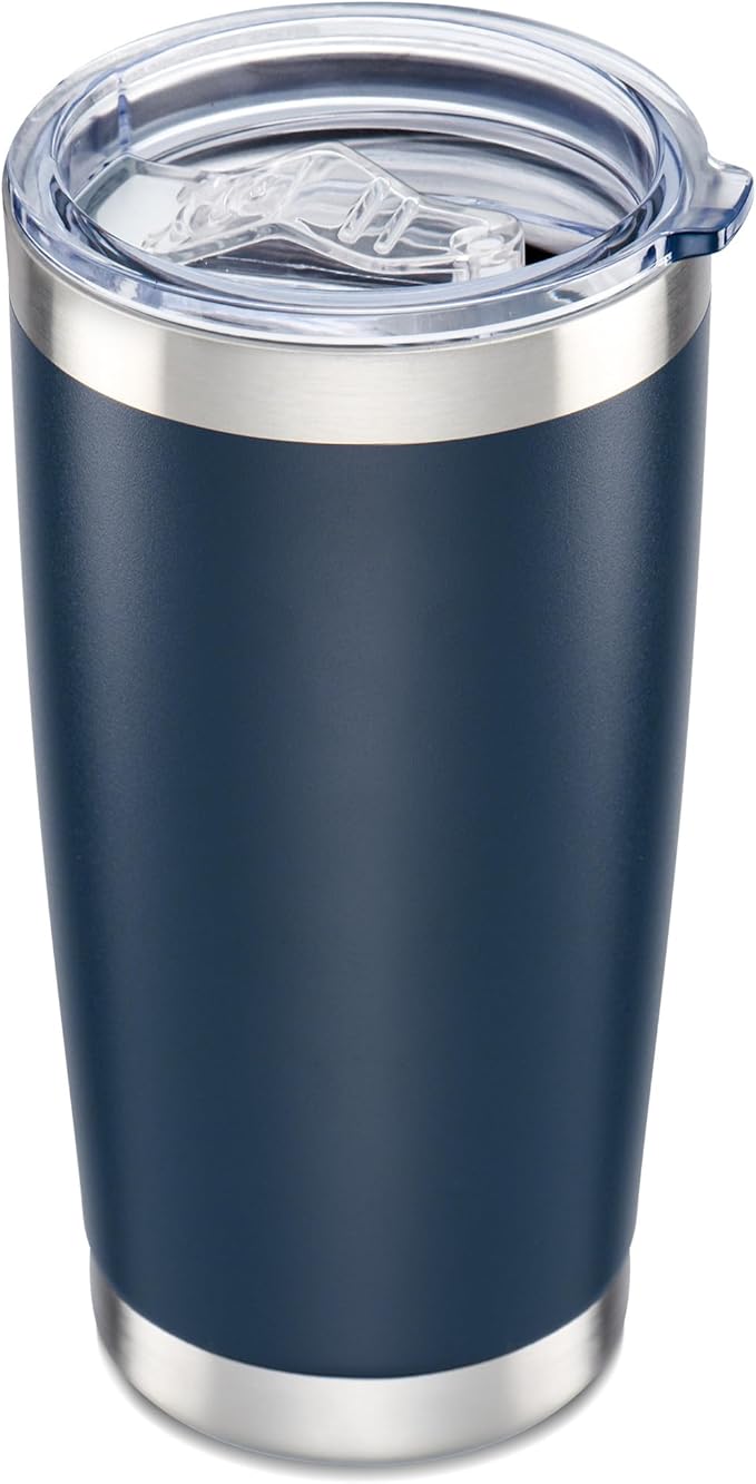 20 oz Tumbler with Lid Stainless Steel Double Wall Vacuum Insulated Tumblers Powder Coated Cups Travel Mug Keep Drinks Cold and Hot, Navy by Orebigo
