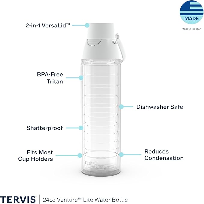 Tervis Blue Endless Butterfly Made in USA Double Walled Insulated Tumbler Travel Cup Keeps Drinks Cold & Hot, 24oz Venture Lite Water Bottle, Classic - Image 3