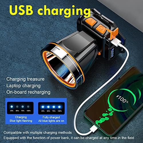 2 Pack High Power LED Headlamp Super Bright Adult Motion Sensor Headlight Spotlight Waterproof Rechargeable Outdoor Hunting Light Flashlight Portable Head lamp for Fishing Camping Hiking - Image 4