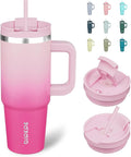 BJPKPK 30oz Stainless Steel Insulated Tumbler With Handle And Lid Straw Travel Coffee Mug Thermal Cup,Cherry Blossom by BJPKPK