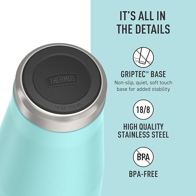 THERMOS ICON SERIES, Stainless Steel Tumbler with Slide Lock, 18 Ounce, Sea Green - Image 4