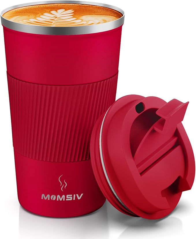 MOMSIV 17oz Travel Mug, Insulated Coffee Cup with Leakproof Lid, Vacuum Stainless Steel Double Walled Reusable Tumbler for Hot and Cold Water Coffee and Tea In Travel and Car by MOMSIV
