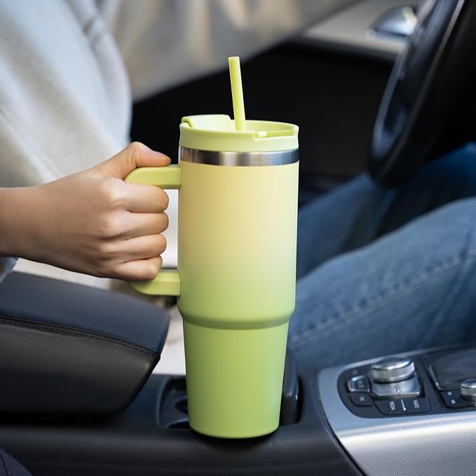 BJPKPK Tumbler With Handle 40 oz Stainless Steel Insulated Tumbler With Lid And Straw For Water Or Ice Coffee,Sky - Image 6