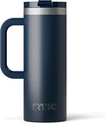 RTIC 20oz Road Trip Travel Mug with Lid and Handle, Ceramic Lined, Insulated, Stainless Steel, Metal, Double Wall Vacuum-Insulation, Portable Coffee, Tea Cup for Hot and Cold Drink, Navy by RTIC
