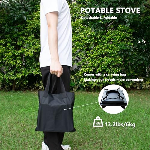 Camping Wood Stove, Portable Wood Burning Stove, Backpacking Folding Camp Tent Heat Mini Outdoor Stove with Carrying Bag, for Cooking Heating Picnic hiking BBQ Travel RV (Large) - Image 3