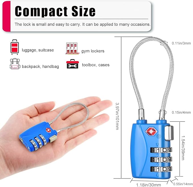 ZHEGE TSA Wire Lock for Travel, Pistol Case - Image 5