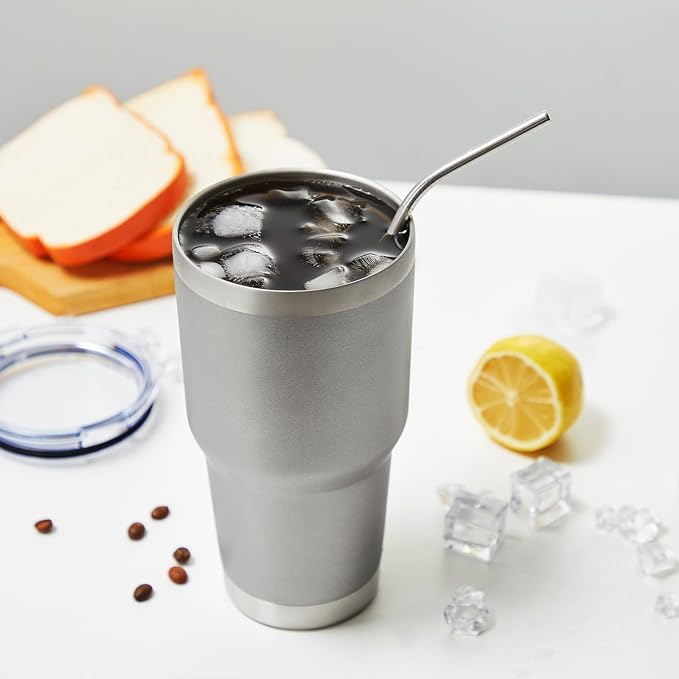 MEWAY 30oz Tumbler Double Wall Vacuum Insulated Travel Mug, Stainless Steel Tumbler with Lid, Durable Powder Coated Insulated Coffee Cup for Cold & Hot Drinks (Cold Grey,1 PACK) - Image 5