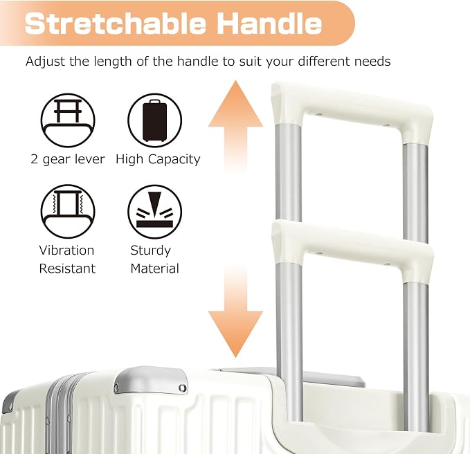 AnyZip Luggage Aluminium Frame Suitcase PC ABS Hard Shell TSA Lock No Zipper - Image 7