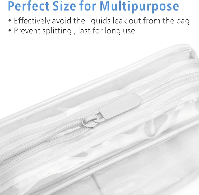 PACKISM Clear Makeup Bags, 4 Pack Quart Size Travel Bag TSA Approved Clear - Image 6