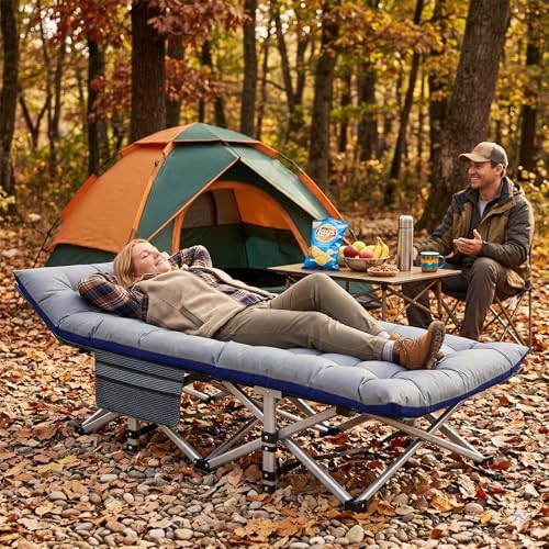 LILYPELLE Folding Camping Cot, Extra Wide Heavy Duty Sleeping Cots - Image 2