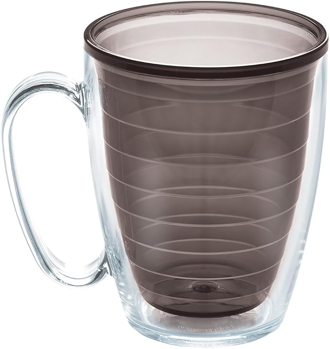 Tervis Clear & Colorful Tabletop Made in USA Double Walled Insulated Tumbler Travel Cup Keeps Drinks Cold & Hot, 16oz Mug with Handle, Quartz - Image 2