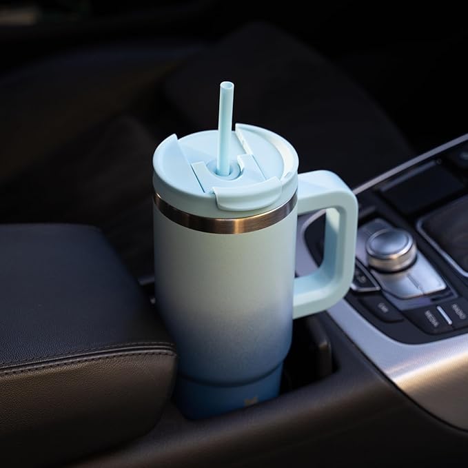 BJPKPK Tumbler With Handle 30 oz Stainless Steel Insulated Tumbler With Lid And Straw For Water Or Ice Coffee,Sky - Image 6