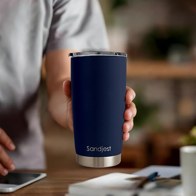 SANDJEST Navy Tumbler 20oz Stainless Steel Double Wall Vacuum Insulated, Travel Coffee Cup, Gifts for Men Women Birthday Christmas - Image 7