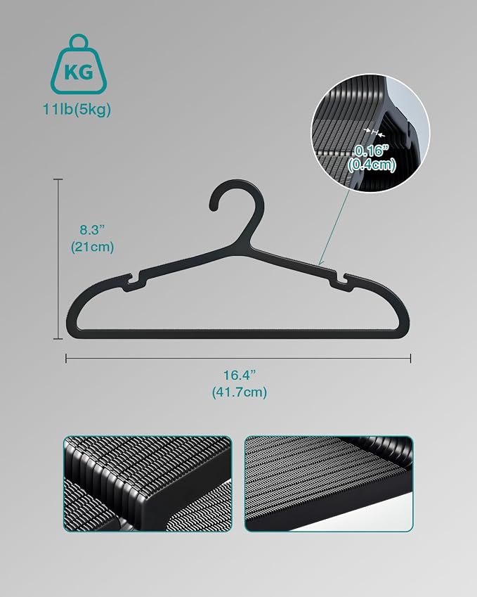 80 Pack Clothes Hangers, Non Slip Plastic Coat Hangers, Space Saving Hangers - Image 7